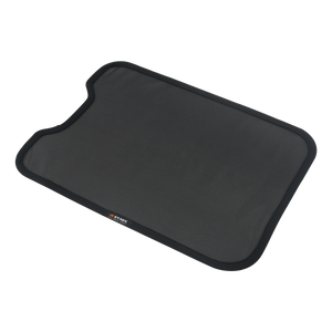 INEOS Grenadier skylight sunshade (mesh) — single panel shown at an angle with rounded corners and fabric edging.