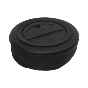 PLOMOR lockable spare wheel storage box for Ineos Grenadier with integrated rear tyre cover and external storage solution