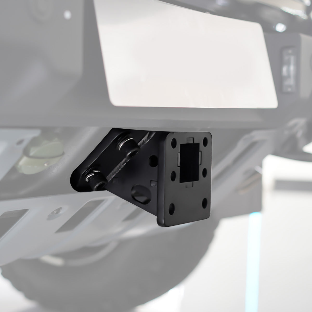 INEOS Grenadier tow hitch bracket mounted on rear frame for towing support