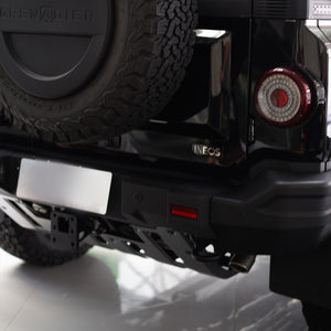 INEOS Grenadier heavy duty tow hitch bracket installed for off-road recovery setup