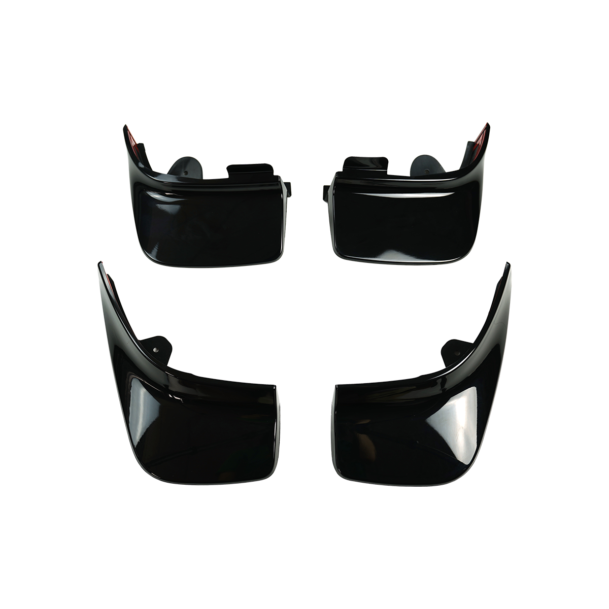 PLOMOR gloss black mud flaps for Range Rover L460 front view OEM fit