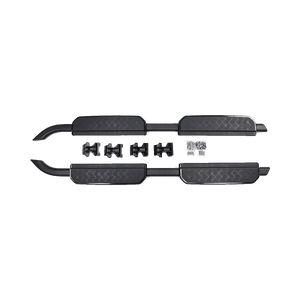 PLOMOR aluminium side steps for Land Rover Defender L663 90 & 110/130, OEM-style design, lightweight and durable