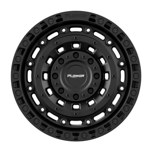 PLOMOR 18-inch forged wheel, beadlock-style — black front studio view for Toyota Land Cruiser LC250 / 1958