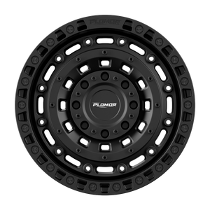 PLOMOR 18-inch forged wheel, beadlock-style face — satin black for Toyota Land Cruiser LC250 / 1958, front view