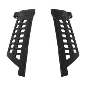 PLOMOR wide fender flare outer cover plates, vented design — left & right set, matte black for Toyota Land Cruiser LC250 / 1958