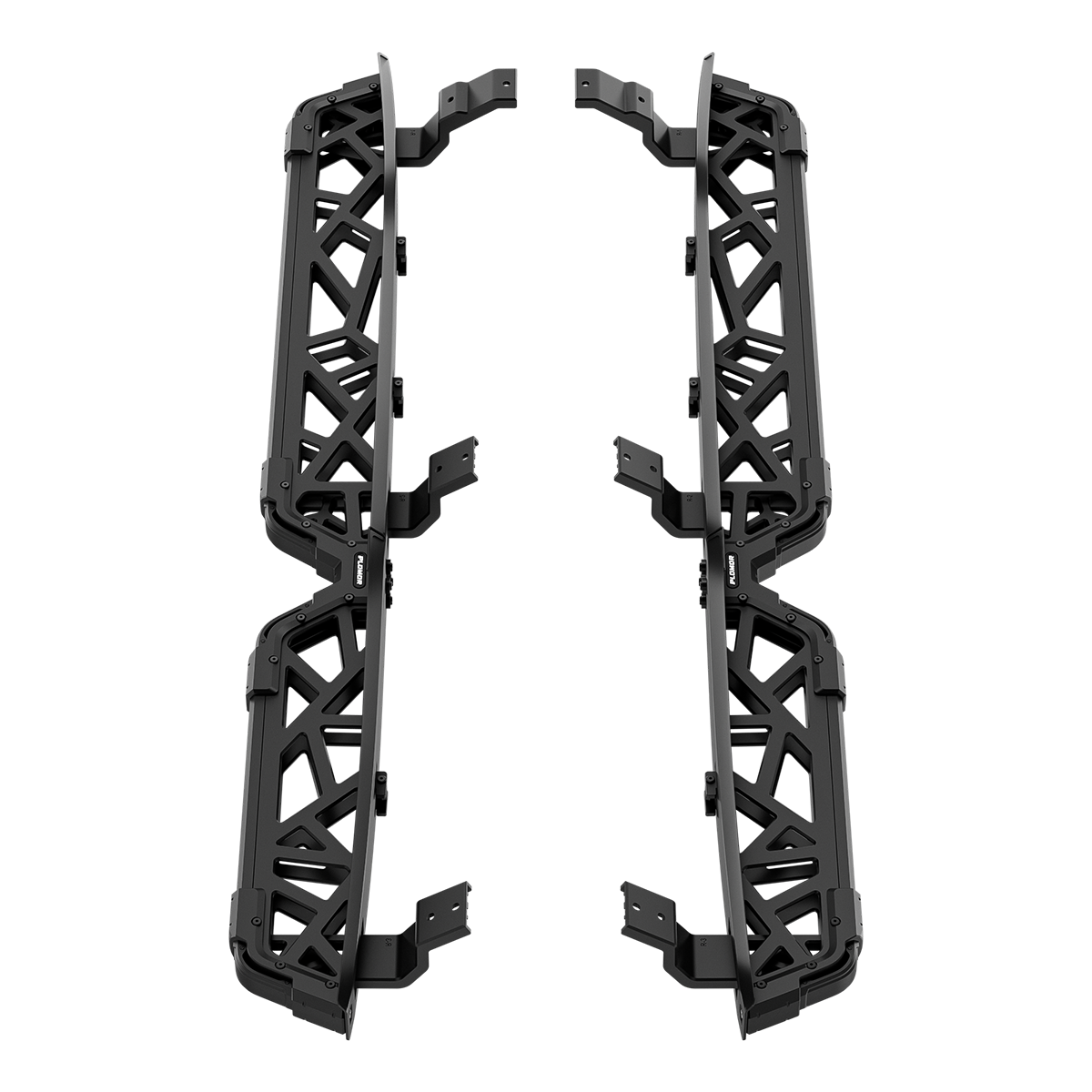 PLOMOR wide fender flares mounting brackets for Toyota Land Cruiser LC250 / 1958 — left & right set, matte black, wheel-arch fitment
