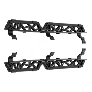 PLOMOR wide fender flare mounting brackets — upper & lower set, angled studio view for Toyota Land Cruiser LC250 / 1958