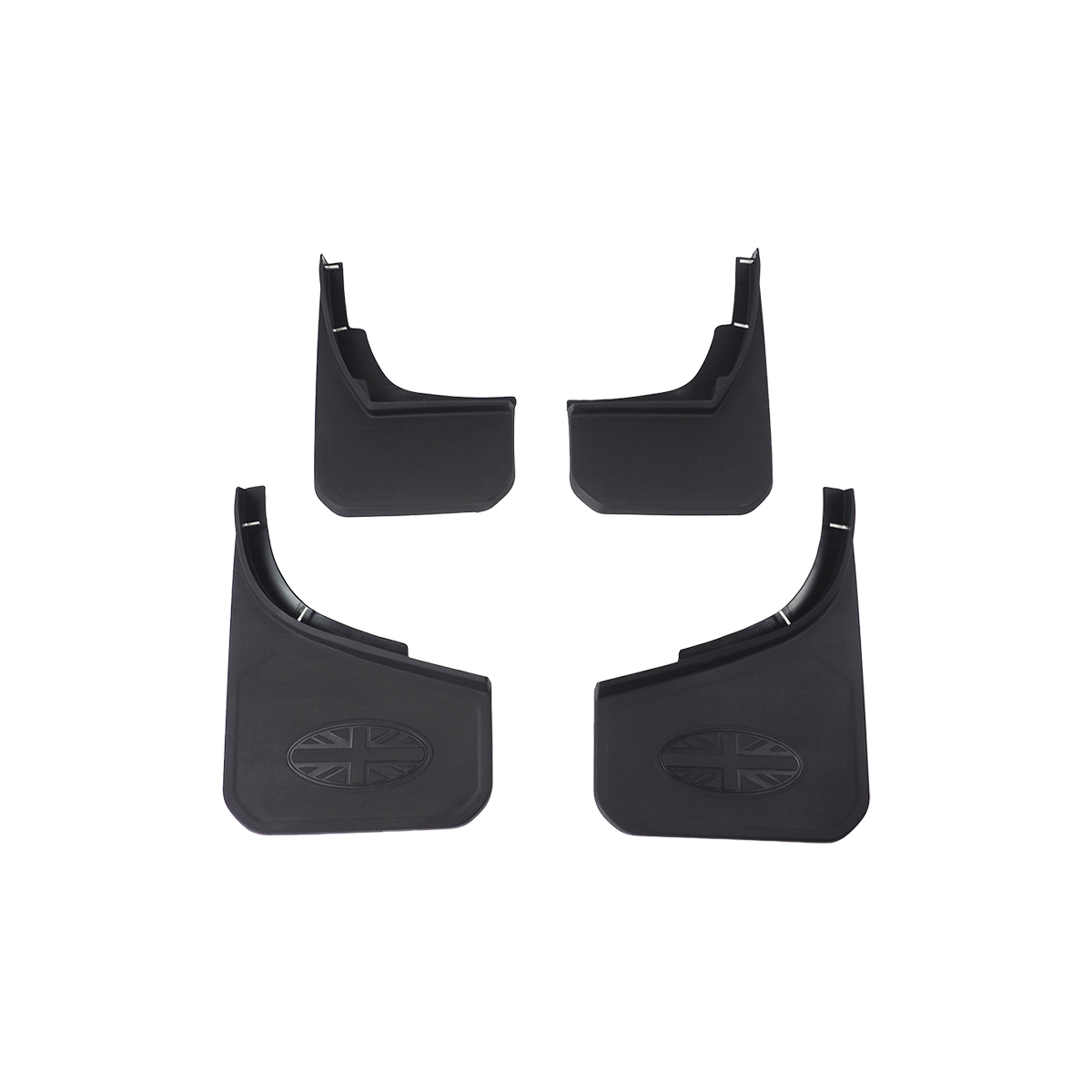 PLOMOR Defender 130 Union Jack Mud Flaps Installed | ABS OEM Fit