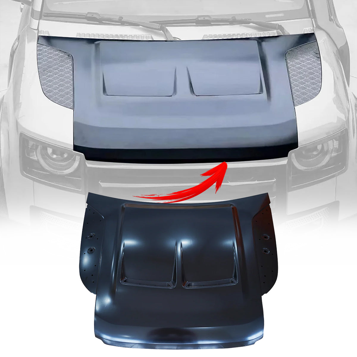 PLOMOR Carbon Fibre Bonnet for Land Rover Defender 90 and 110 L663