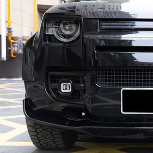 Land Rover Defender L663 front lip side profile with OEM-style integration and aerodynamic design