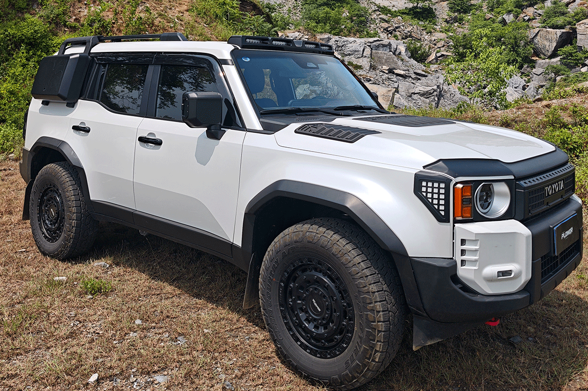 Made from premium matte black ABS material. - PLOMOR Lockable ABS Side Storage Box for Toyota Land Cruiser LC250 (2024+) – OE+ No-Drill Exterior Utility Box