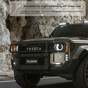 White ABS fog lamp bezels on Toyota LC250 — front view, outdoor backdrop