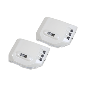 LC250 fog light housing — white ABS, left unit front angle (PLOMOR)