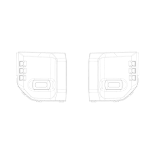 Toyota LC250 fog light surrounds — white ABS, front and back technical outline