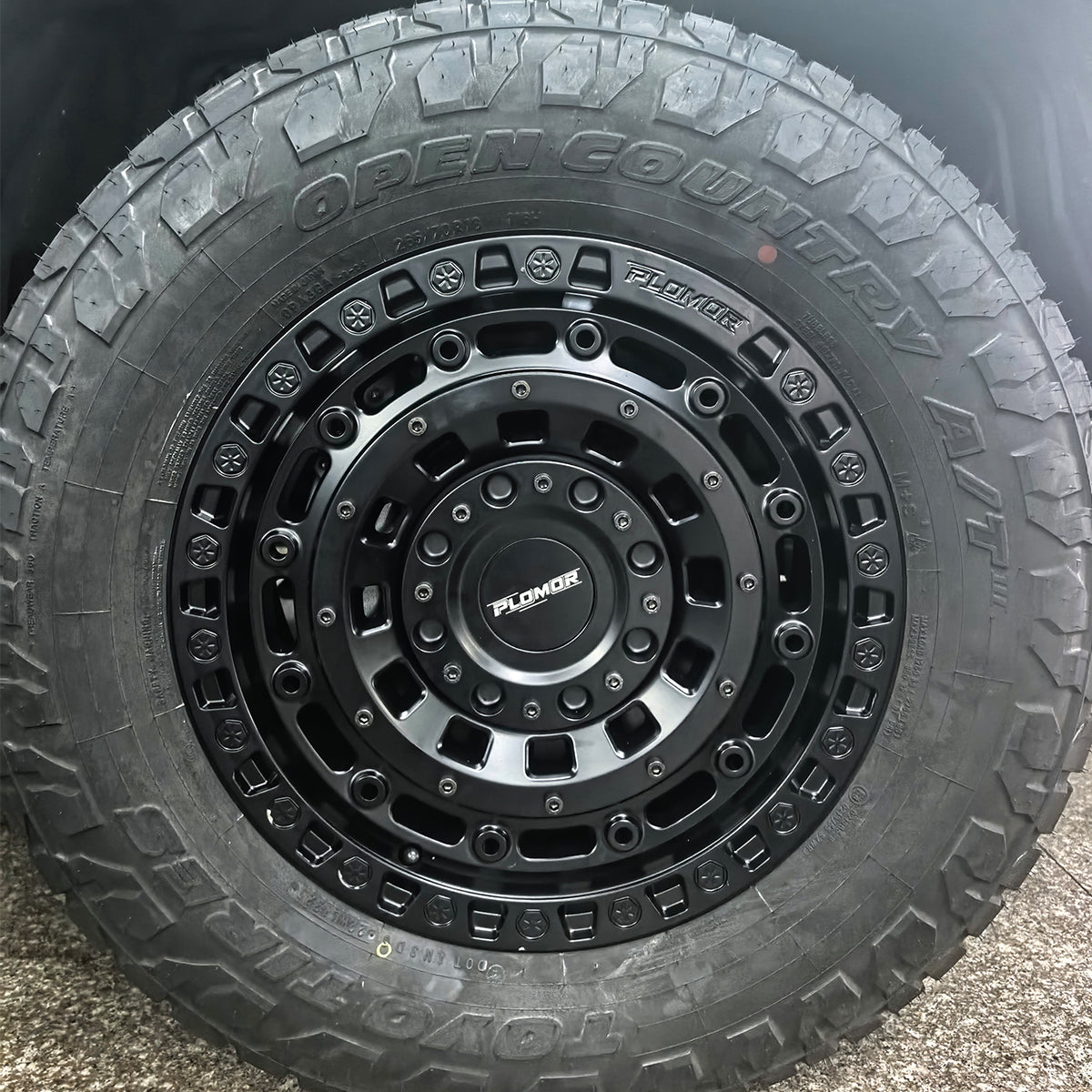 LC250 forged wheels with widebody fender flares