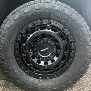 LC250 forged wheels with widebody fender flares