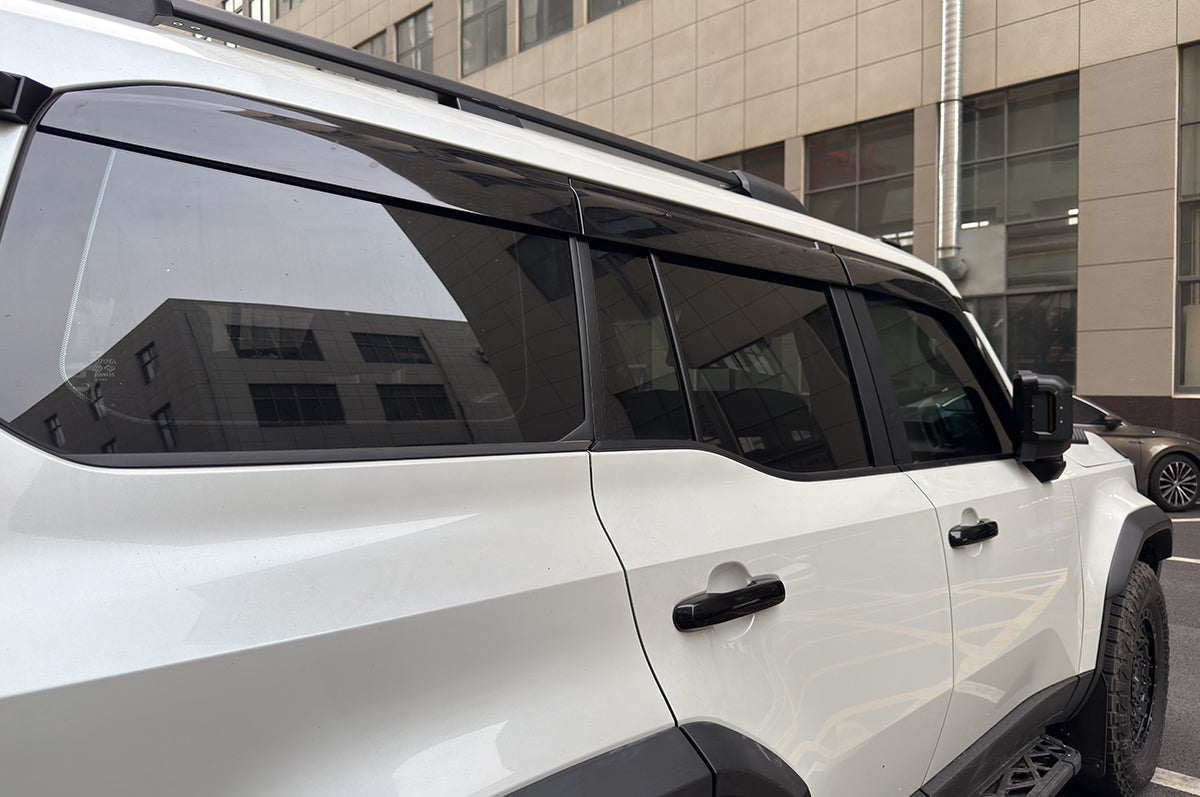 All-Weather Protection - PLOMOR LC250 Window Visors Rain Guards Black ABS | Gloss Black OEM Fit Wind Deflectors