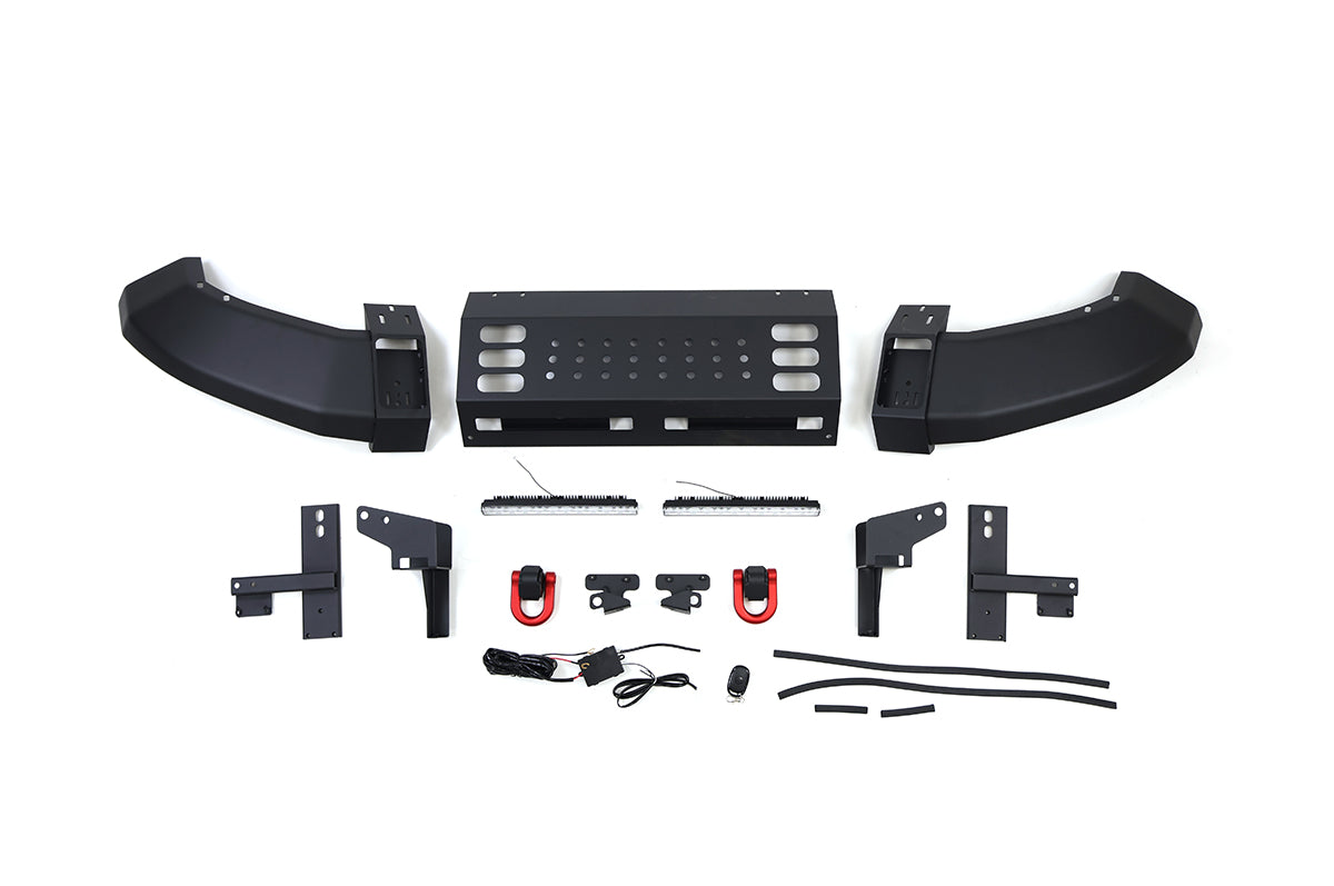 Integrated LED Light Bars - PLOMOR LC250 Front Push Bar with LED Lights & Bluetooth Control for 2024–2027 Toyota Land Cruiser 250