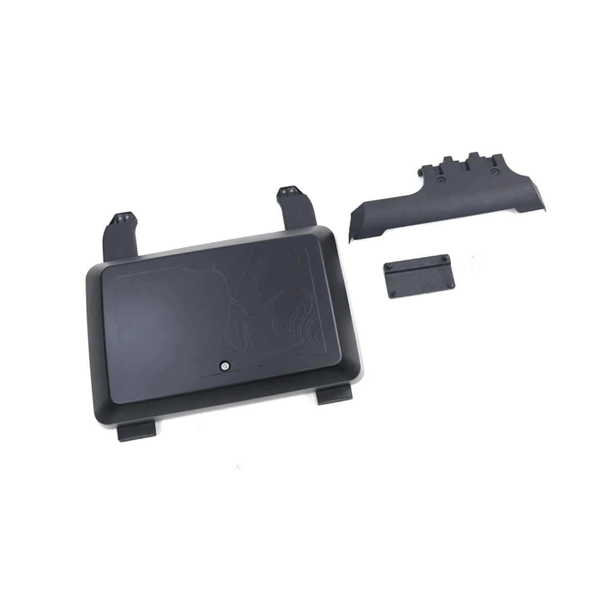 LC250 side storage box open position showing compact storage space