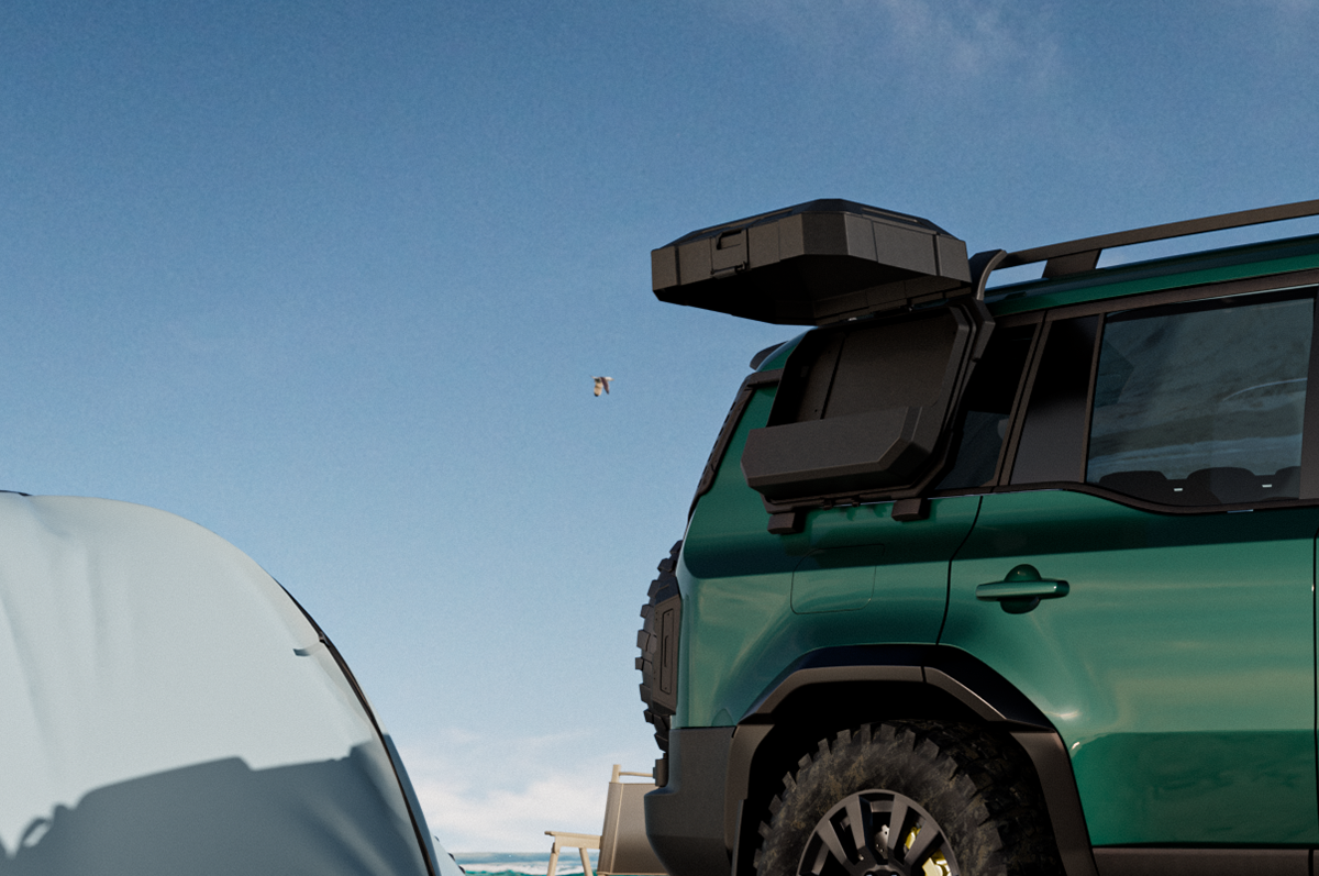 PLOMOR Side Storage Box for Toyota Land Cruiser LC250 – ABS Exclusive Design - PLOMOR ABS Side-Mounted Storage Box for Toyota Land Cruiser LC250 – Dual-Opening Design