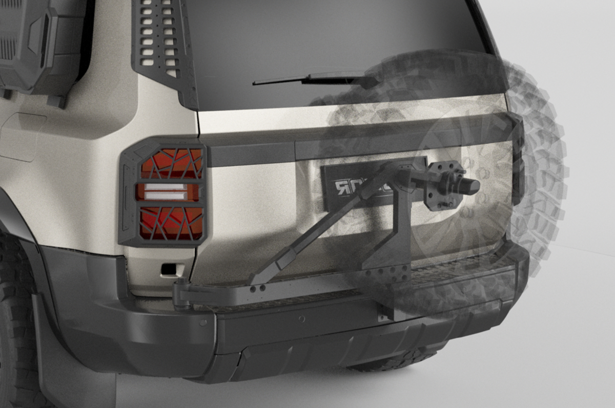 Lightweight Spare Tire Carrier – Clever Design for Off-Road Convenience - PLOMOR Aluminium Alloy Spare Tire Carrier for 2024+ Toyota LC250 – Lightweight & Rugged Design