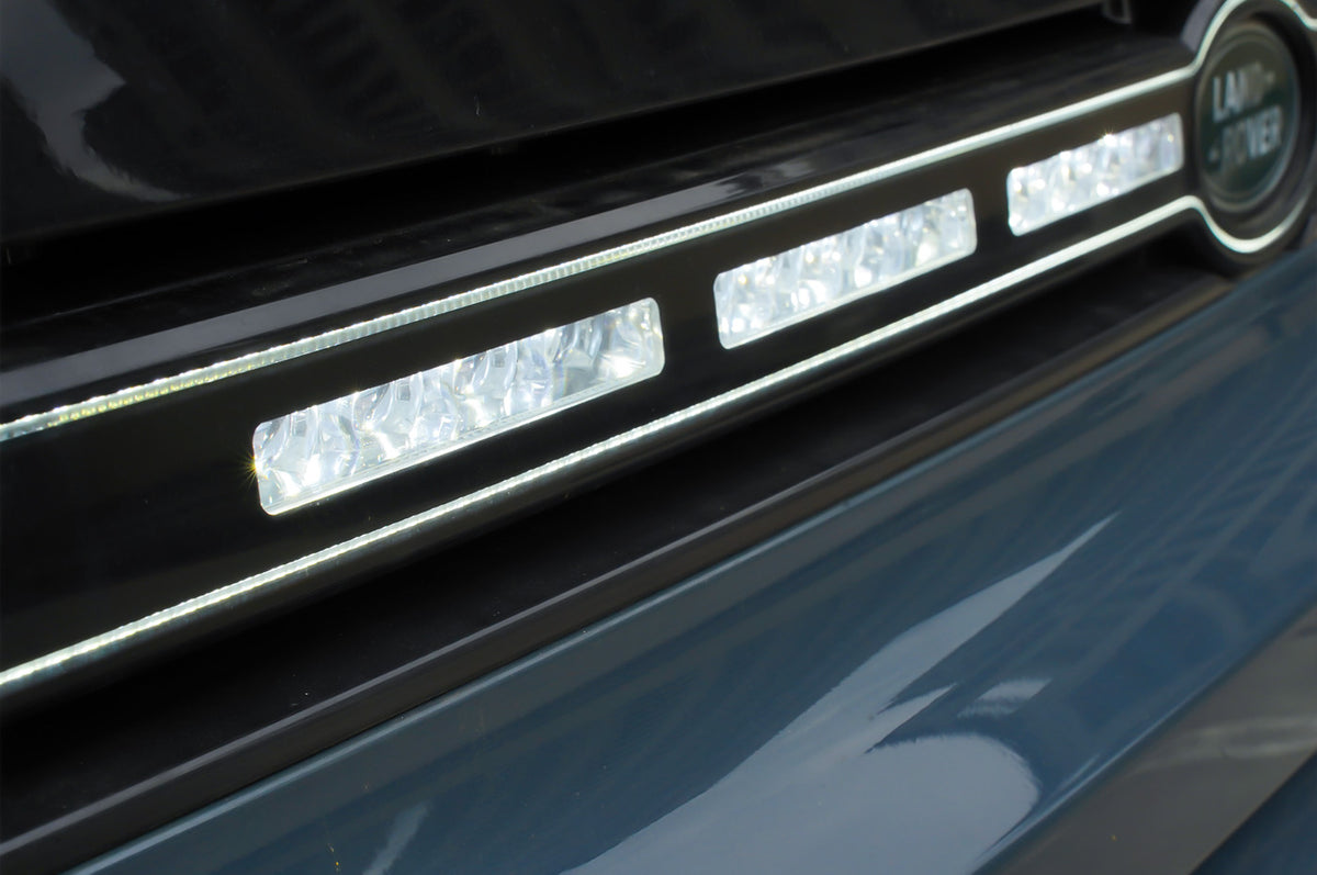 	Enhanced Nighttime Visibility - PLOMOR LED Grille – High-Gloss Front Upgrade for Land Rover Defender 90/110/130