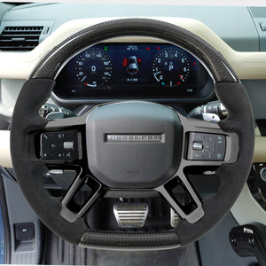 PLOMOR performance steering wheel installed dashboard interior view
