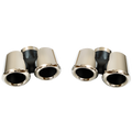 PLOMOR Quad Exhaust Tips for Land Rover Defender 90 – Front View
