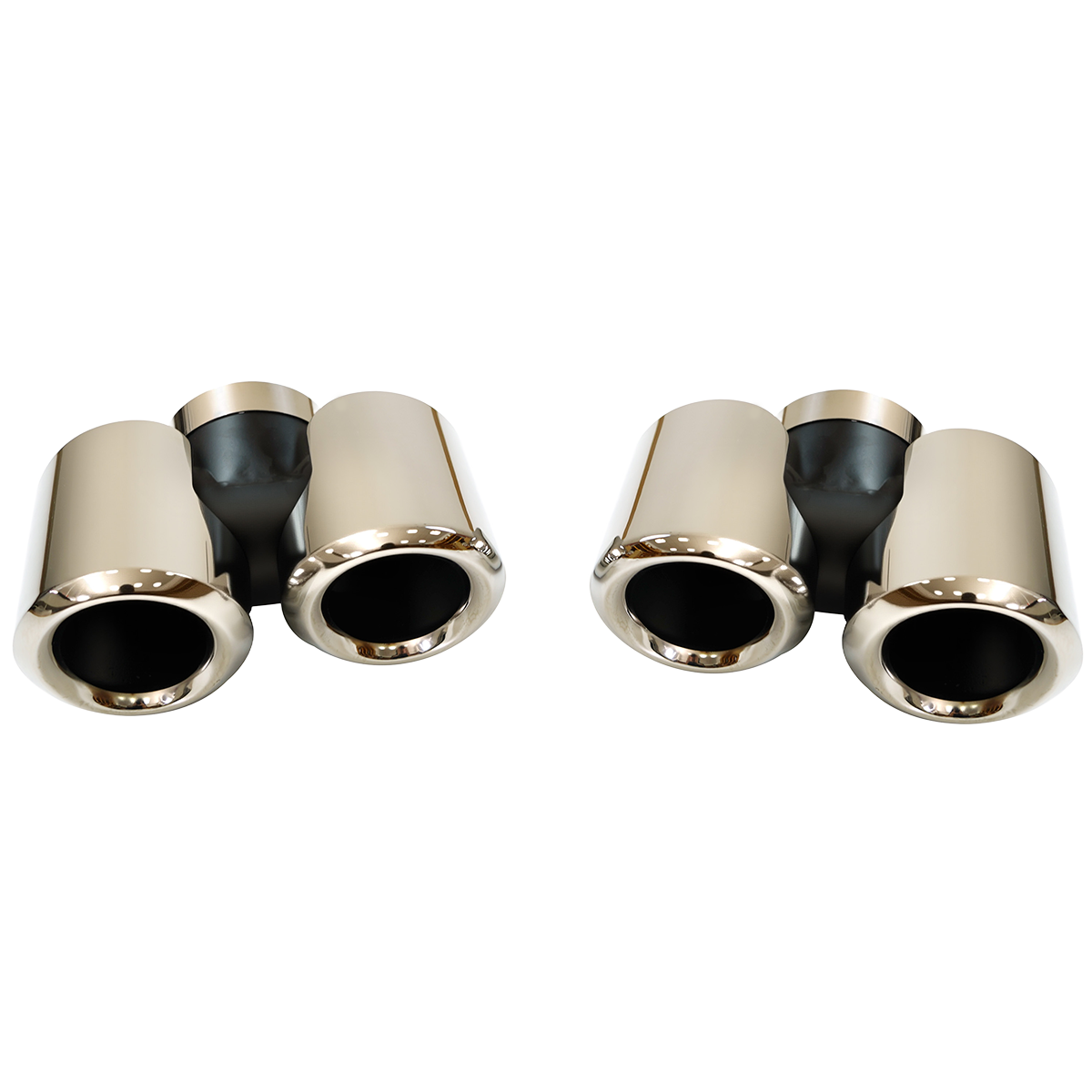 PLOMOR Quad Exhaust Tips for Land Rover Defender 90 – Front View