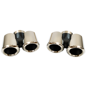 PLOMOR Quad Exhaust Tips for Land Rover Defender 90 – Front View