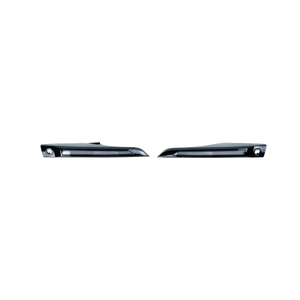 Pair of gloss-black door handle covers for Range Rover (left and right pieces) on a transparent background.