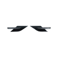 Pair of Range Rover fender side indicator / turn-signal trim pieces in gloss black with clear lens, left and right, transparent background.