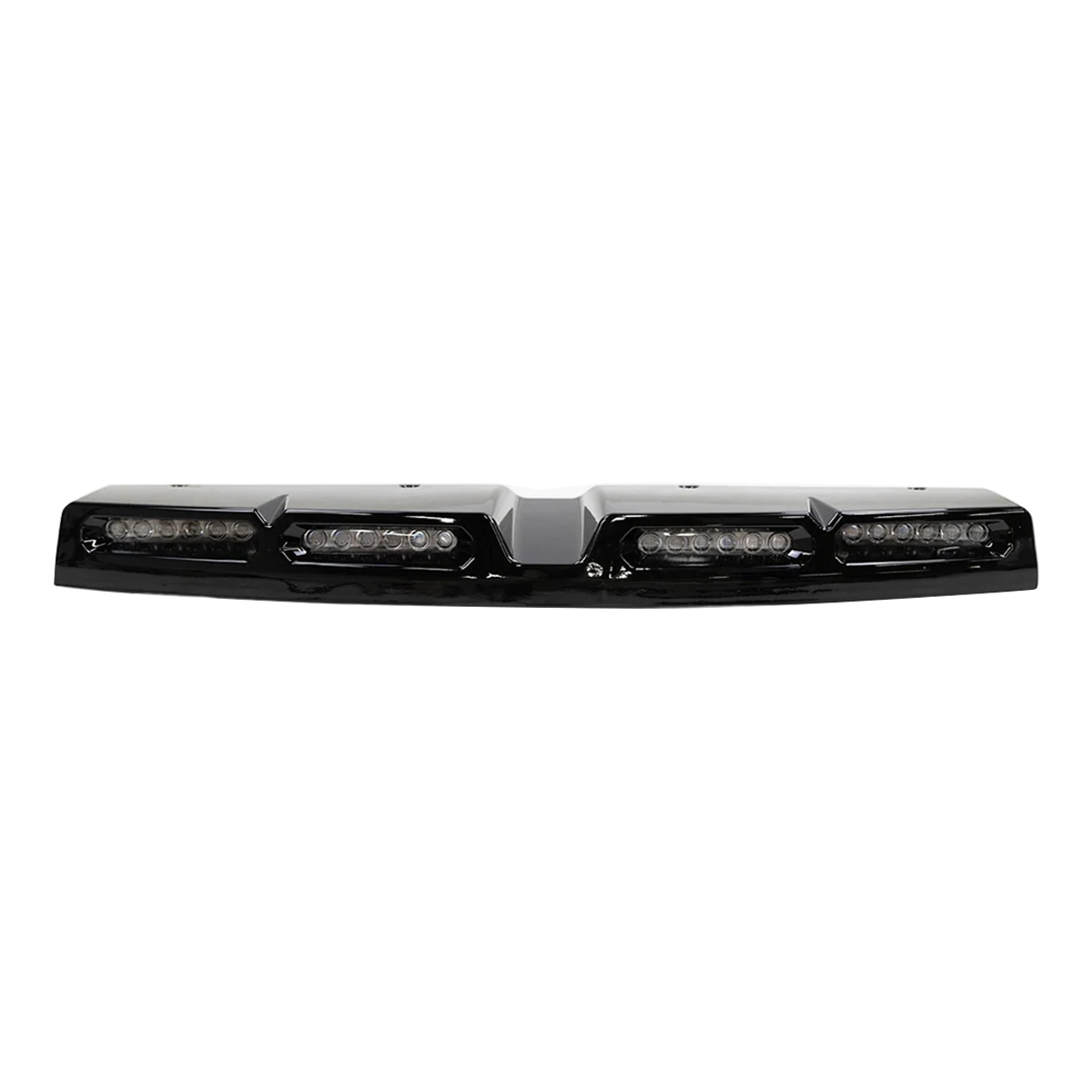 PLOMOR ABS four-lamp roof lighting cover for Toyota Land Cruiser LC250 in gloss black, product studio view