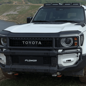 PLOMOR front lip spoiler for Toyota Land Cruiser LC250 2024-2026 with black PP finish