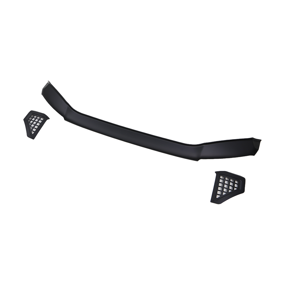 PLOMOR hood deflector bug shield for Toyota LC250, kit laydown with 3M adhesive and hardware
