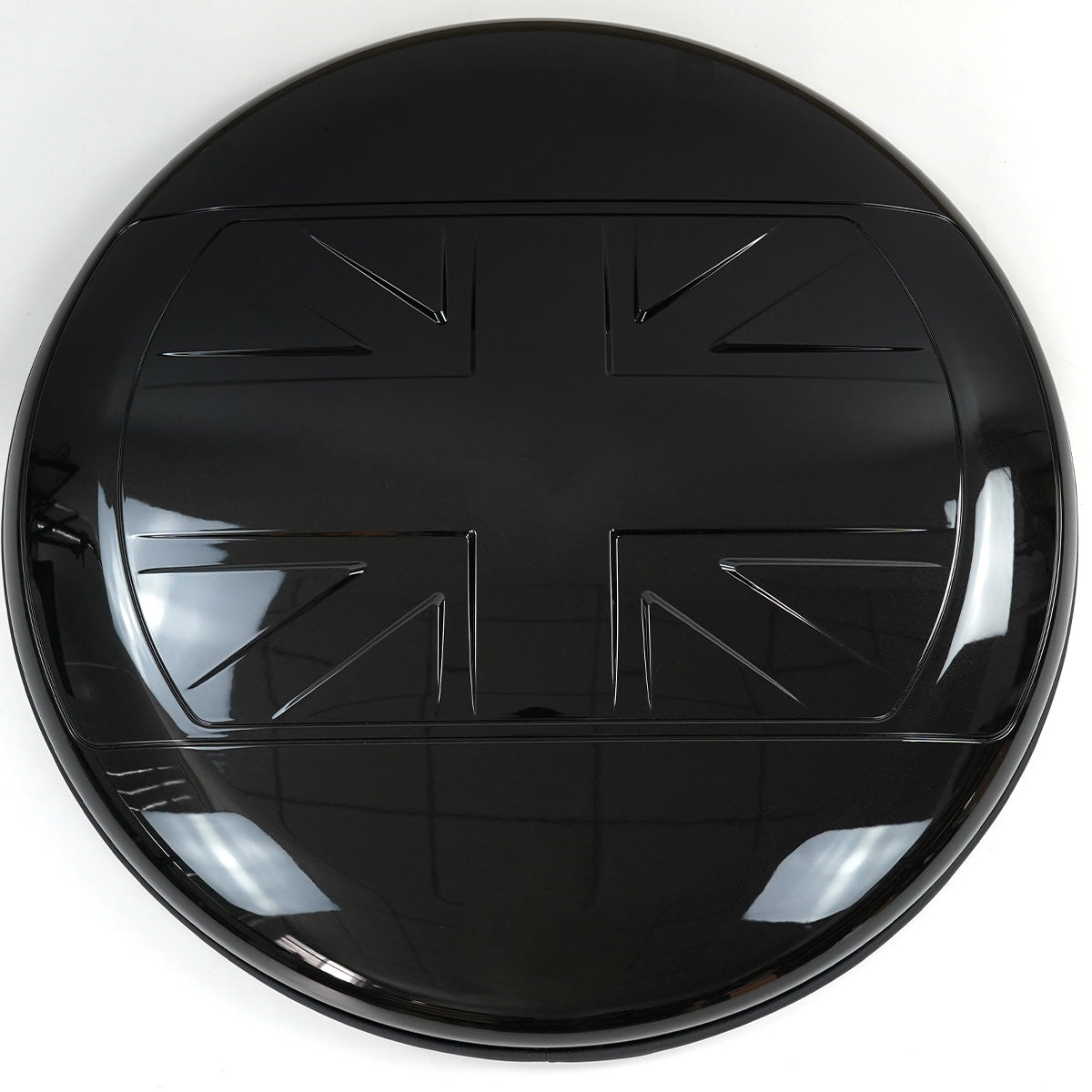 PLOMOR UK Flag ABS Spare Wheel Cover for Defender 110 Side View