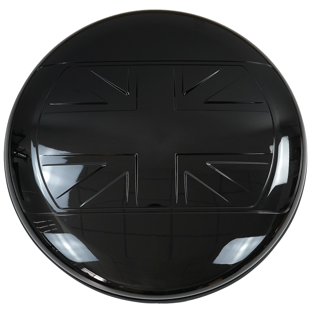 PLOMOR UK Flag ABS Spare Wheel Cover for Defender 90 Front View