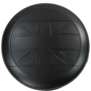 PLOMOR UK Flag ABS Spare Wheel Cover for Defender 90 Side View