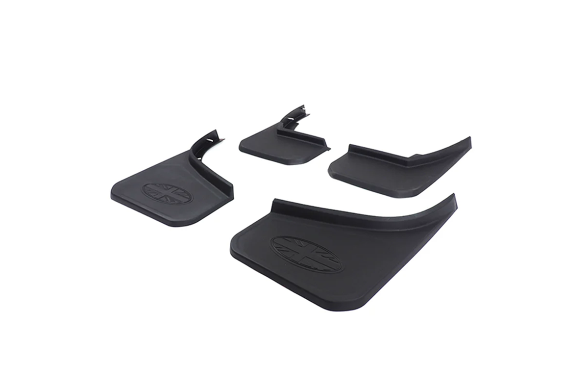ABS Mud Flaps - PLOMOR Land Rover Defender 130 Mud Flaps | ABS Black Union Jack | OEM Fit L663 Upgrade