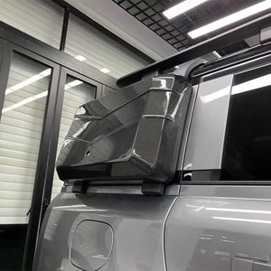 PLOMOR V-Shaped Carbon Fibre Side Backpack Installed Showing Lockable Feature