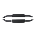 Aluminum side steps with black/silver trim for the rice flag