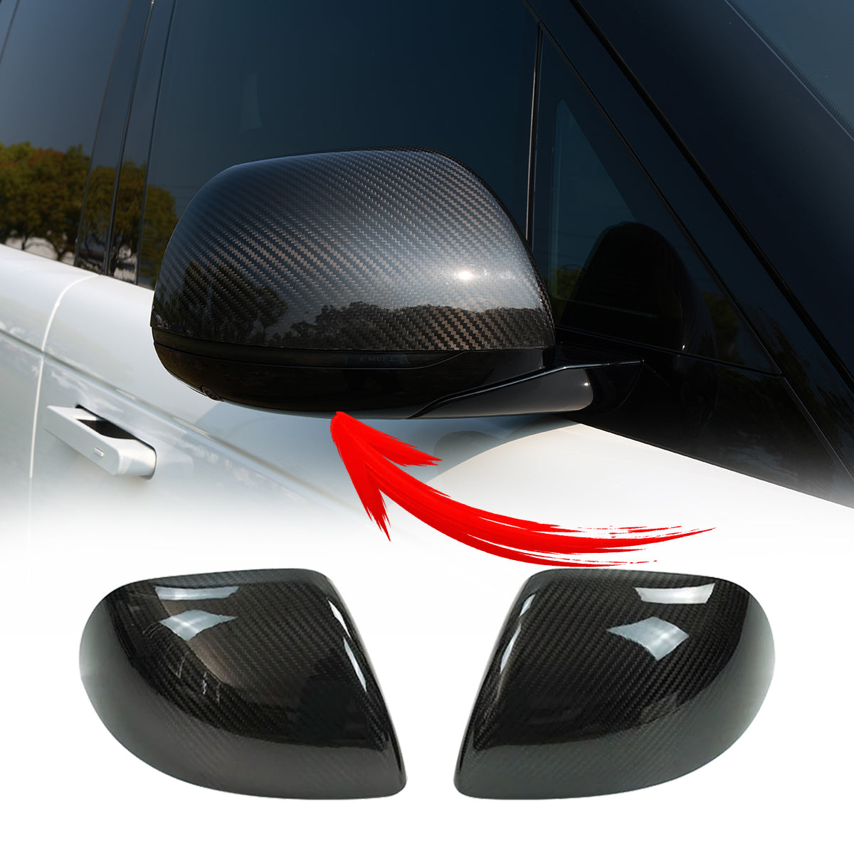PLOMOR Real Carbon Fibre Mirror Caps for Range Rover L460 and L461 2023+