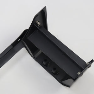 PLOMOR aluminium and steel front bumper light mount bracket for Ineos Grenadier. Gloss black finish, custom-fit for two spotlights or one LED light bar.