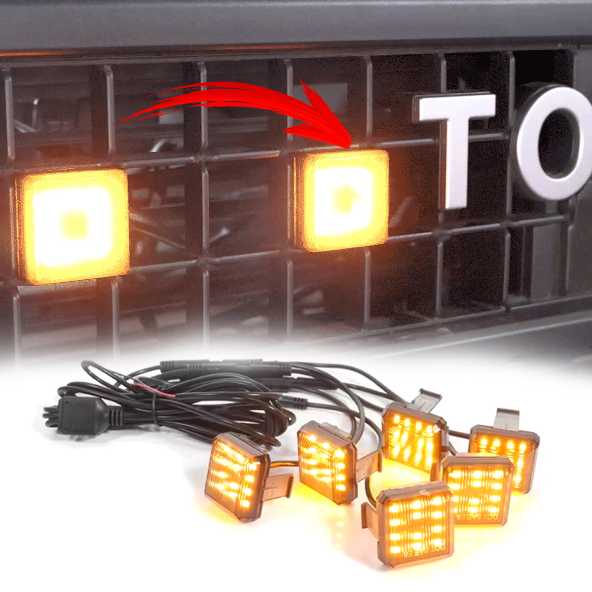 PLOMOR LED Amber Grille Light Kit for Toyota Land Cruiser 250 2024–2027