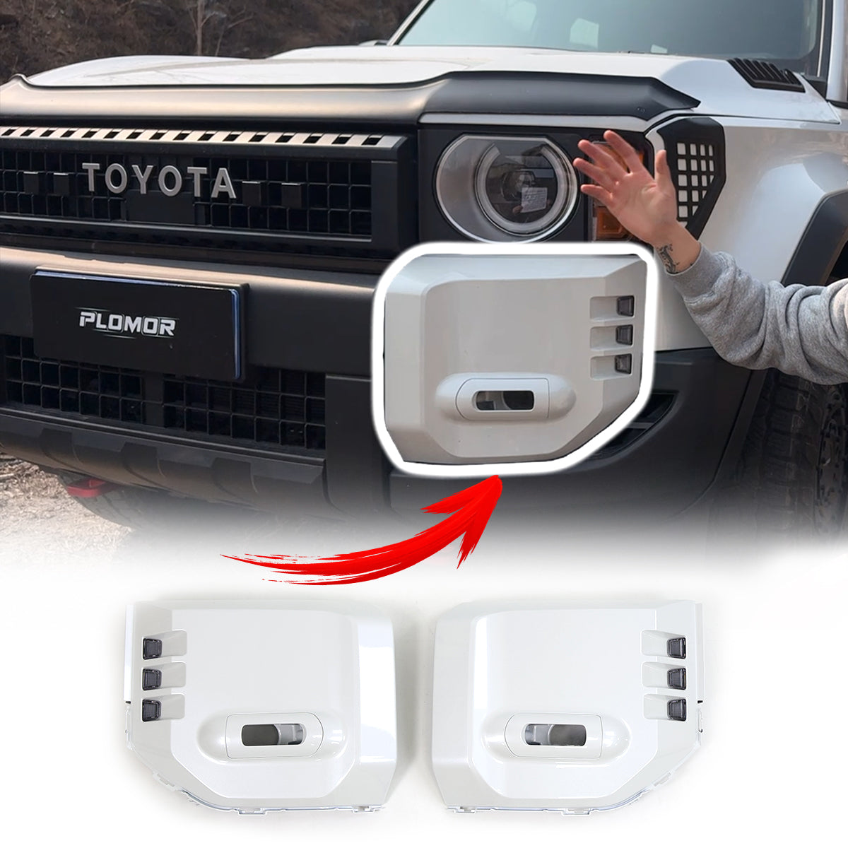 PLOMOR Multifunction Fog Light Frames for Toyota Land Cruiser 250 2024–2027