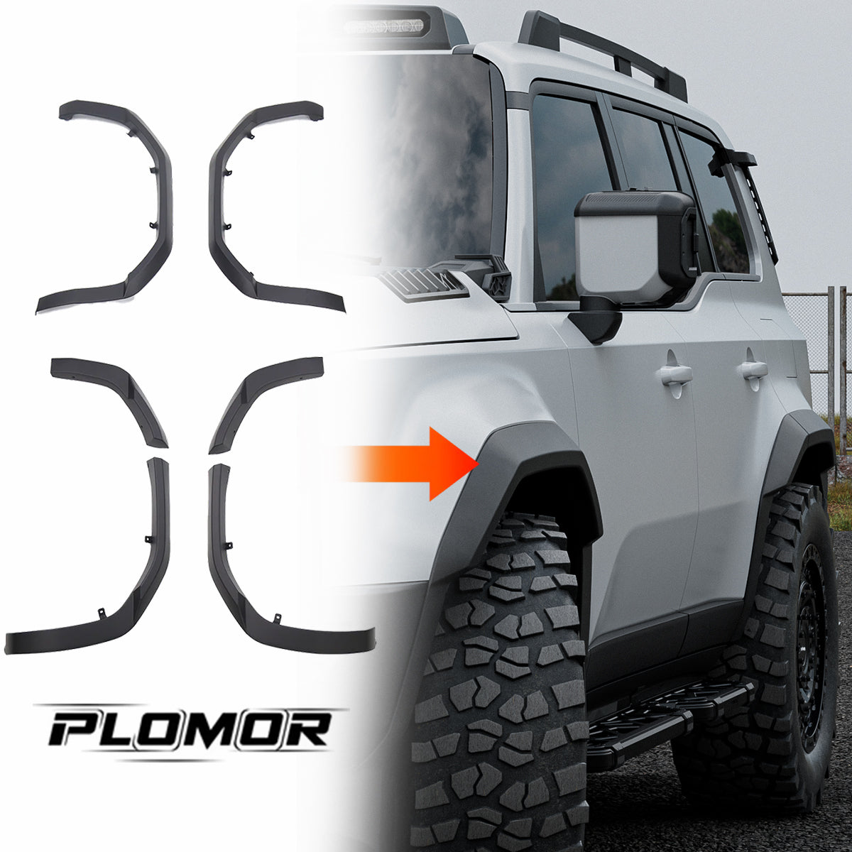 PLOMOR wide body fender flares for Toyota Land Cruiser 250 2024–2027
