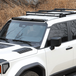 PLOMOR aluminium front roof frame with triple LED lights for Toyota Land Cruiser LC250 2024+