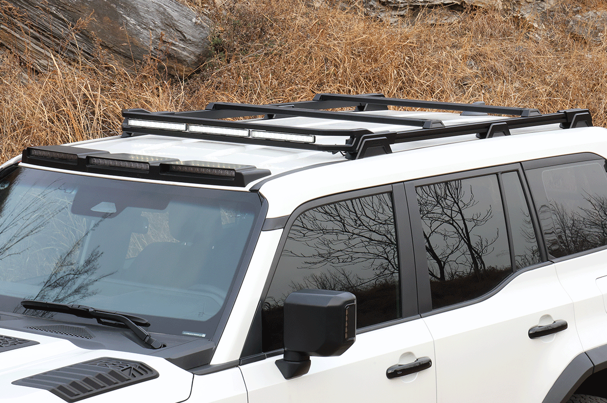 LC250 Roof Frame with 3 LED Lights - Heavy Duty Roof Rack with 3 LED Lights for Land Cruiser LC250 (1958 Model)