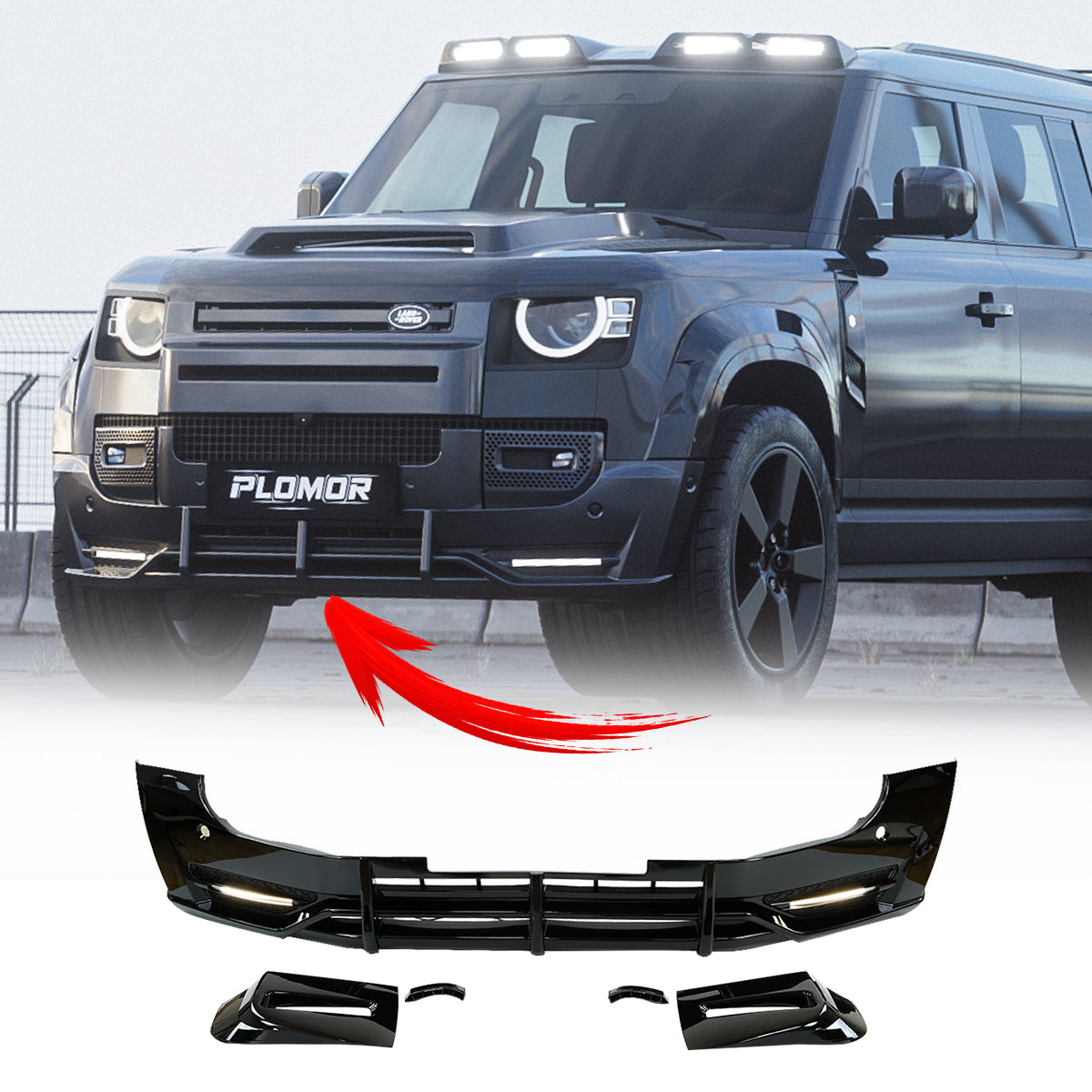 Toyota Land Cruiser LC250 front push bar with LED lights