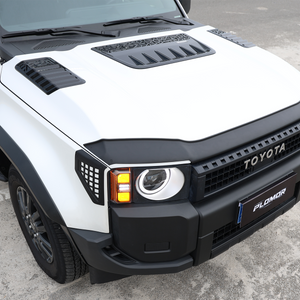 Off-road hood installed on Toyota Land Cruiser LC250 enhancing front-end protection and styling